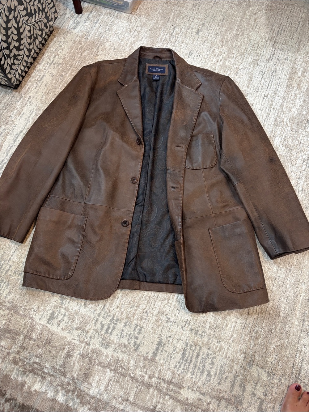 Daniel Cremieux Brown Leather Blazer